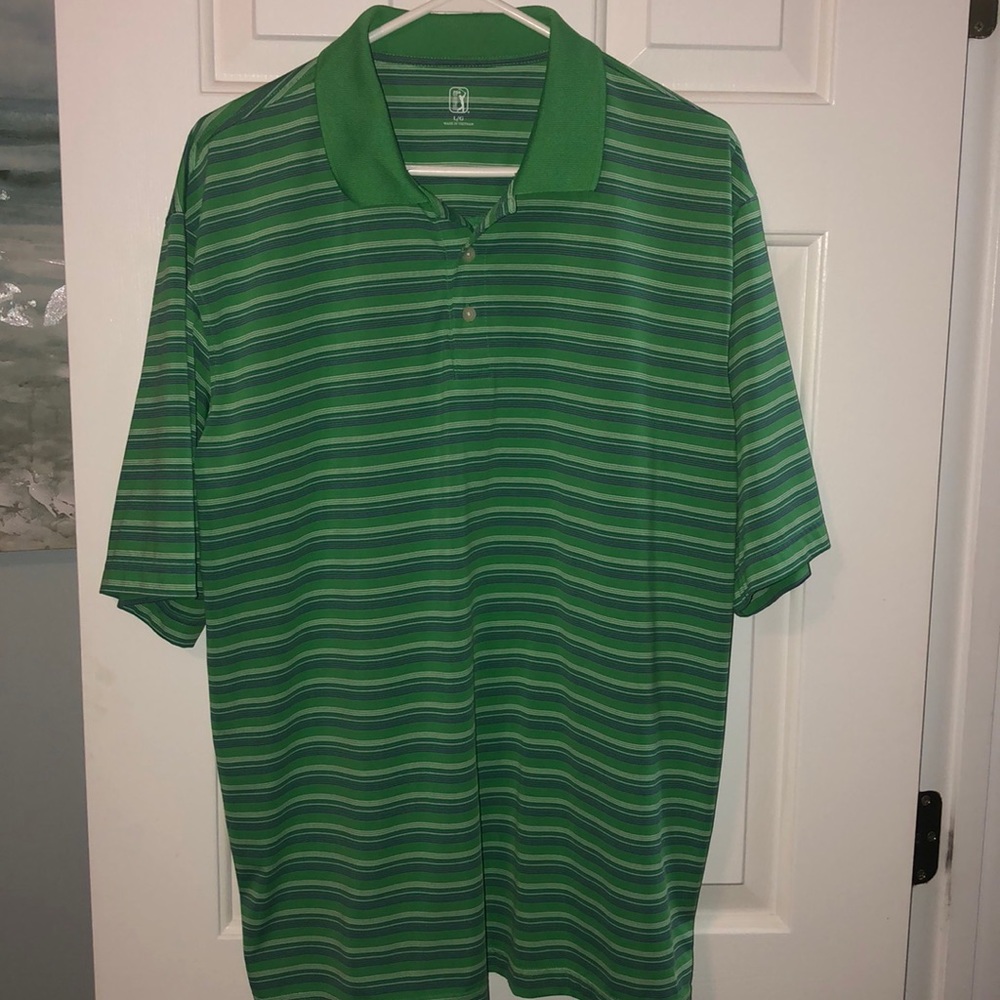 L PGA men's polo shirt green
